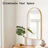 NNEDSZ Wall Arch Mirror Arc Aluminum Frame Bathroom 50x80cm GOLD