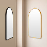 NNEDSZ Wall Arch Mirror Arc Aluminum Frame Bathroom 50x80cm GOLD