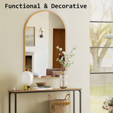 NNEDSZ Wall Arch Mirror Arc Aluminum Frame Bathroom 50x80cm GOLD