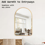 NNEDSZ Wall Arch Mirror Arc Aluminum Frame Bathroom 50x80cm GOLD