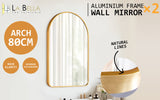 NNEDSZ 2 Set Wall Arch Mirror Arc Aluminum Frame Bathroom 50x80cm GOLD