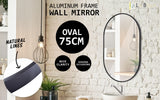 NNEDSZ 2 Set Wall Mirror Oval Aluminum Frame Bathroom 50x75cm BLACK