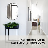 NNEDSZ 2 Set Wall Mirror Oval Aluminum Frame Bathroom 50x75cm BLACK