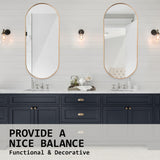 NNEDSZ Wall Mirror Oval Aluminum Frame Bathroom 45x100cm GOLD