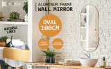 NNEDSZ 2 Set Wall Mirror Oval Aluminum Frame Bathroom 45x100cm GOLD