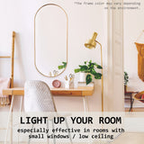 NNEDSZ 2 Set Wall Mirror Oval Aluminum Frame Bathroom 45x100cm GOLD