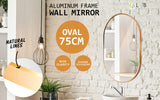 NNEDSZ Wall Mirror Oval Aluminum Frame Bathroom 50x75cm GOLD