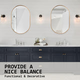 NNEDSZ Wall Mirror Oval Aluminum Frame Bathroom 50x75cm GOLD