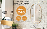 NNEDSZ 2 Set Wall Mirror Oval Aluminum Frame Bathroom 50x75cm GOLD