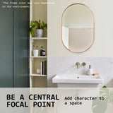NNEDSZ 2 Set Wall Mirror Oval Aluminum Frame Bathroom 50x75cm GOLD