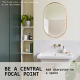 NNEDSZ 2 Set Wall Mirror Oval Aluminum Frame Bathroom 50x75cm GOLD