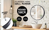 NNEDSZ 2 Set Wall Mirror Round Aluminum Frame Bathroom 50cm BLACK