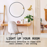 NNEDSZ 2 Set Wall Mirror Round Aluminum Frame Bathroom 50cm BLACK
