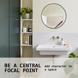 NNEDSZ 2 Set Wall Mirror Round Aluminum Frame Bathroom 50cm BLACK