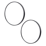 NNEDSZ 2 Set Wall Mirror Round Aluminum Frame Bathroom 60cm BLACK