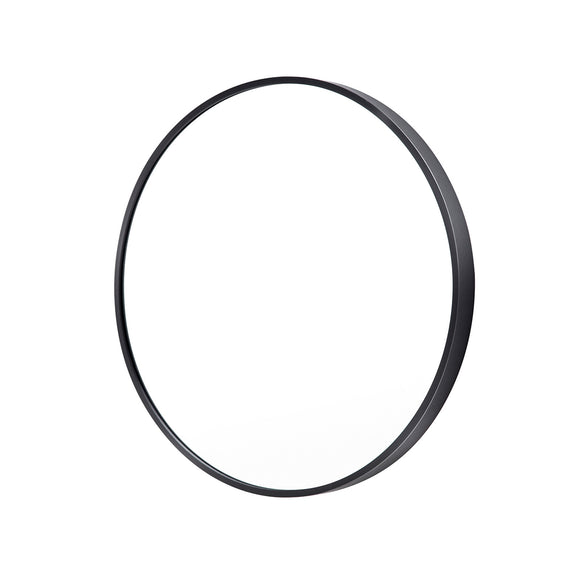 NNEDSZ Wall Mirror Round Aluminum Frame Bathroom 70cm BLACK