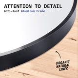 NNEDSZ Wall Mirror Round Aluminum Frame Bathroom 70cm BLACK