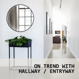 NNEDSZ Wall Mirror Round Aluminum Frame Bathroom 70cm BLACK