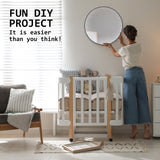 NNEDSZ Wall Mirror Round Aluminum Frame Bathroom 70cm BLACK