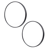 NNEDSZ 2 Set Wall Mirror Round Aluminum Frame Bathroom 70cm BLACK