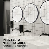 NNEDSZ 2 Set Wall Mirror Round Aluminum Frame Bathroom 70cm BLACK