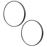 NNEDSZ 2 Set Wall Mirror Round Aluminum Frame Bathroom 80cm BLACK