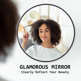 NNEDSZ 2 Set Wall Mirror Round Aluminum Frame Bathroom 80cm BLACK
