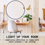 NNEDSZ 2 Set Wall Mirror Round Aluminum Frame Bathroom 80cm BLACK