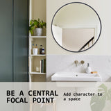 NNEDSZ 2 Set Wall Mirror Round Aluminum Frame Bathroom 80cm BLACK