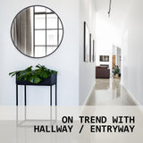 NNEDSZ 2 Set Wall Mirror Round Aluminum Frame Bathroom 80cm BLACK