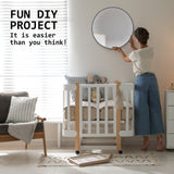 NNEDSZ 2 Set Wall Mirror Round Aluminum Frame Bathroom 80cm BLACK