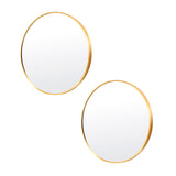 NNEDSZ 2 Set Wall Mirror Round Aluminum Frame Bathroom 50cm GOLD