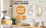 NNEDSZ 2 Set Wall Mirror Round Aluminum Frame Bathroom 50cm GOLD