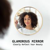NNEDSZ 2 Set Wall Mirror Round Aluminum Frame Bathroom 50cm GOLD