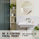 NNEDSZ 2 Set Wall Mirror Round Aluminum Frame Bathroom 50cm GOLD
