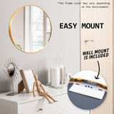NNEDSZ 2 Set Wall Mirror Round Aluminum Frame Bathroom 50cm GOLD