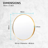 NNEDSZ 2 Set Wall Mirror Round Aluminum Frame Bathroom 50cm GOLD