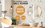 NNEDSZ Wall Mirror Round Aluminum Frame Bathroom 60cm GOLD