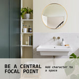 NNEDSZ Wall Mirror Round Aluminum Frame Bathroom 60cm GOLD