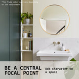 NNEDSZ 2 Set Wall Mirror Round Aluminum Frame Bathroom 60cm GOLD