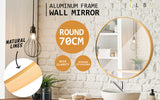 NNEDSZ Wall Mirror Round Aluminum Frame Bathroom 70cm GOLD