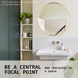 NNEDSZ 2 Set Wall Mirror Round Aluminum Frame Bathroom 70cm GOLD