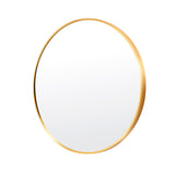 NNEDSZ Wall Mirror Round Aluminum Frame Bathroom 80cm GOLD