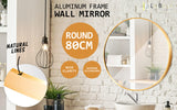 NNEDSZ Wall Mirror Round Aluminum Frame Bathroom 80cm GOLD