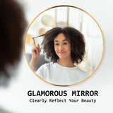 NNEDSZ 2 Set Wall Mirror Round Aluminum Frame Bathroom 80cm GOLD