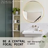 NNEDSZ 2 Set Wall Mirror Round Aluminum Frame Bathroom 80cm GOLD