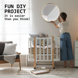 NNEDSZ 2 Set Wall Mirror Round Aluminum Frame Bathroom 80cm GOLD