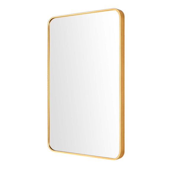 NNEDSZ Wall Mirror Rectangular Aluminum Frame Bathroom 60x80cm GOLD