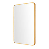 NNEDSZ Wall Mirror Rectangular Aluminum Frame Bathroom 60x80cm GOLD