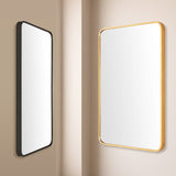 NNEDSZ 2 Set Wall Mirror Rectangular Aluminum Frame Bathroom 60x80cm GOLD